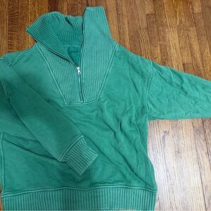 Green aerie oversized quarter zip